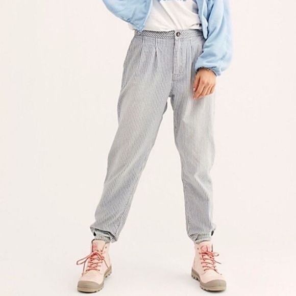 Free People 30 Striped Jeans. - Picture 1 of 11